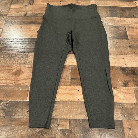 Spanx Ankle Length Ponte Hem Slit Leggings Charcoal Gray - Picture 2 of 9